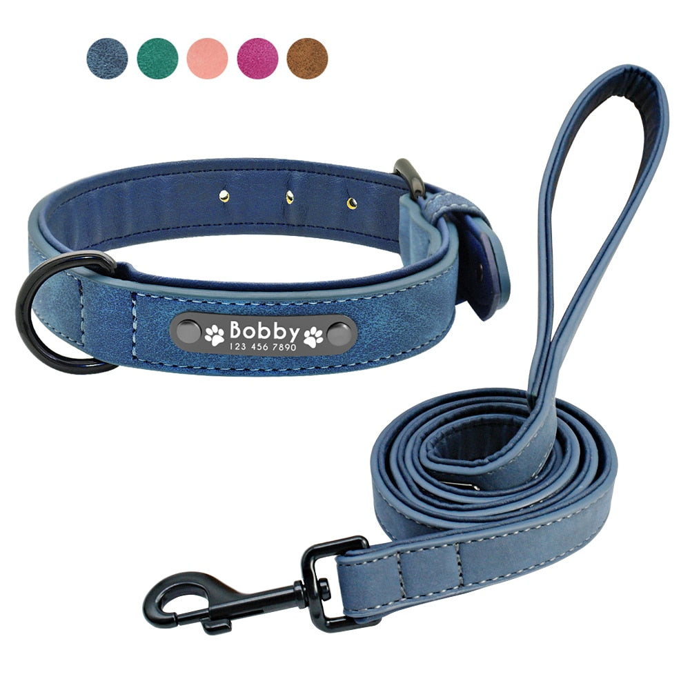 Pawling Signature™ Personalized Leather Collar + Lead Set
