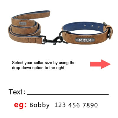 Pawling Signature™ Personalized Leather Collar + Lead Set