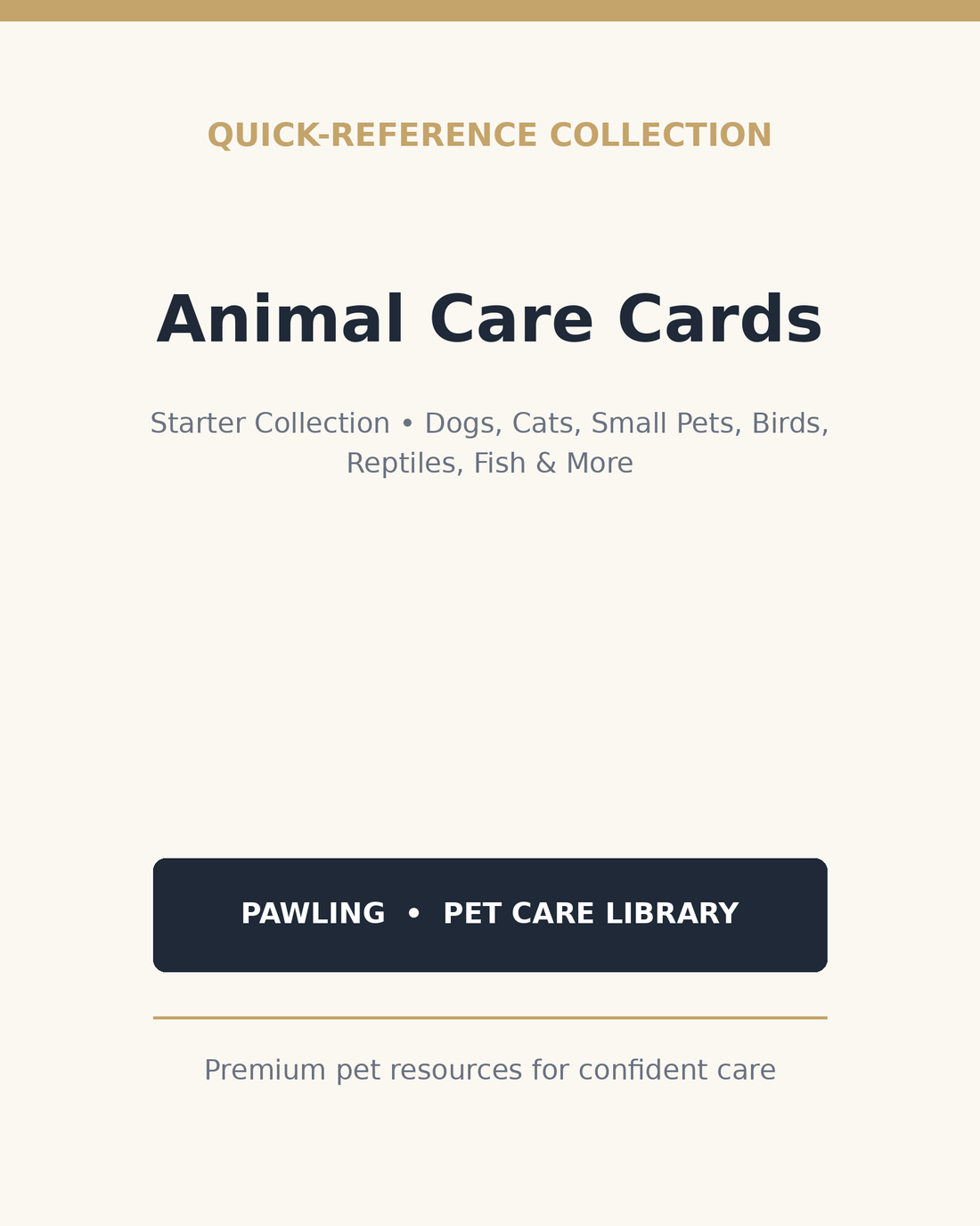Animal Care Cards — Choose Your Pet