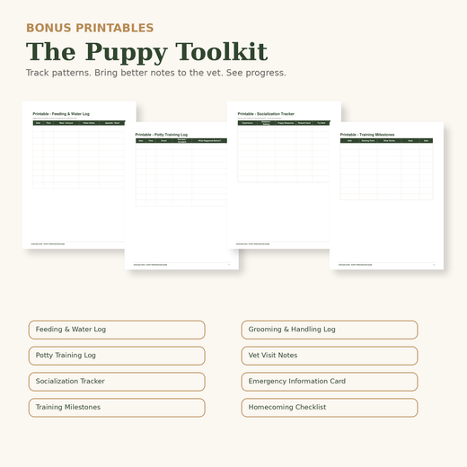23-Page Puppy Preparation Guide + Printable Toolkit